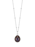 Dower & Hall freshwater pearl pendant necklace peacock silver, imported from the UK