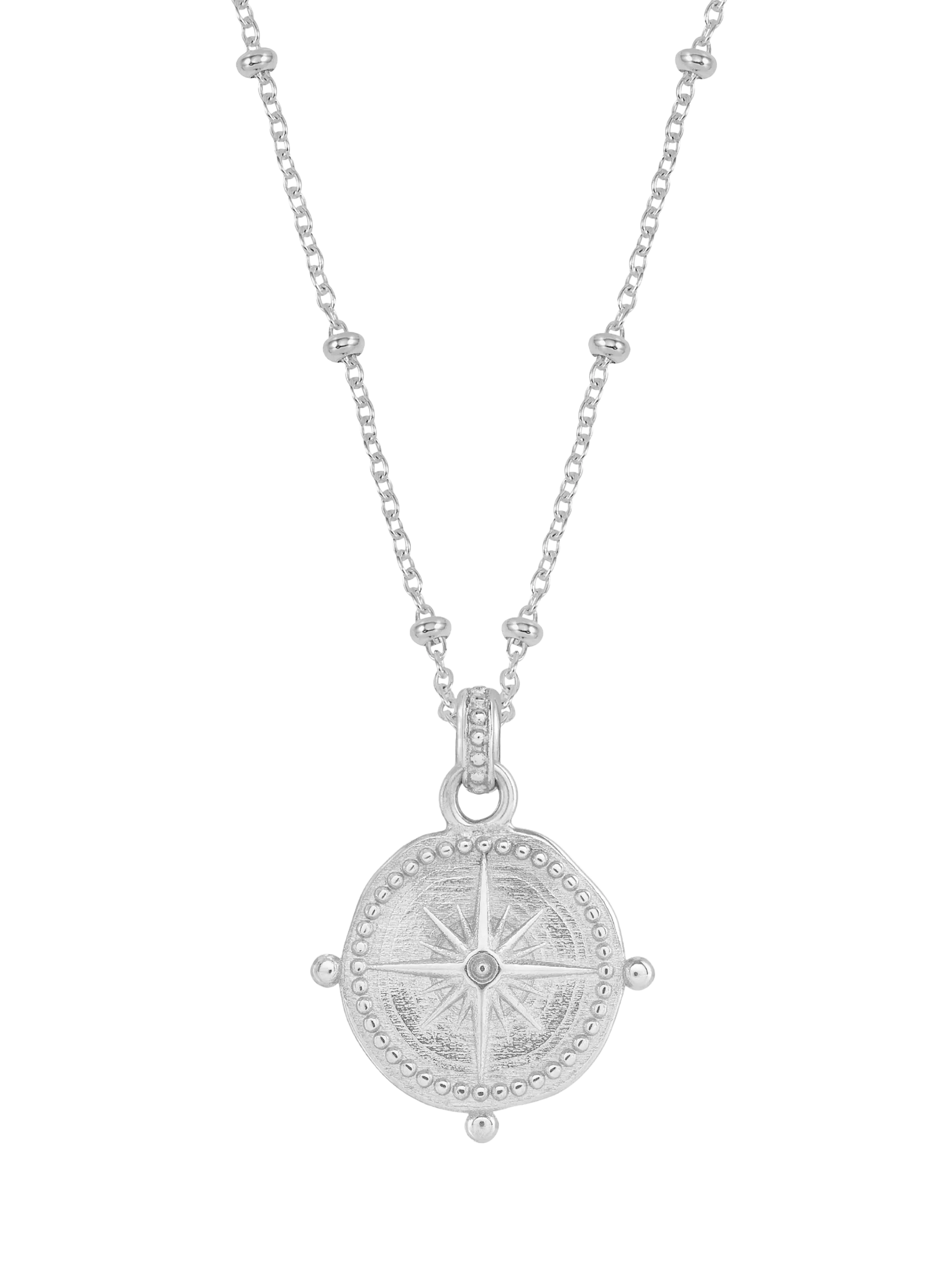 Dower & Hall sterling silver compass charm necklace (British brand)
