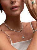 Dower & Hall sterling silver compass charm necklace (British brand)