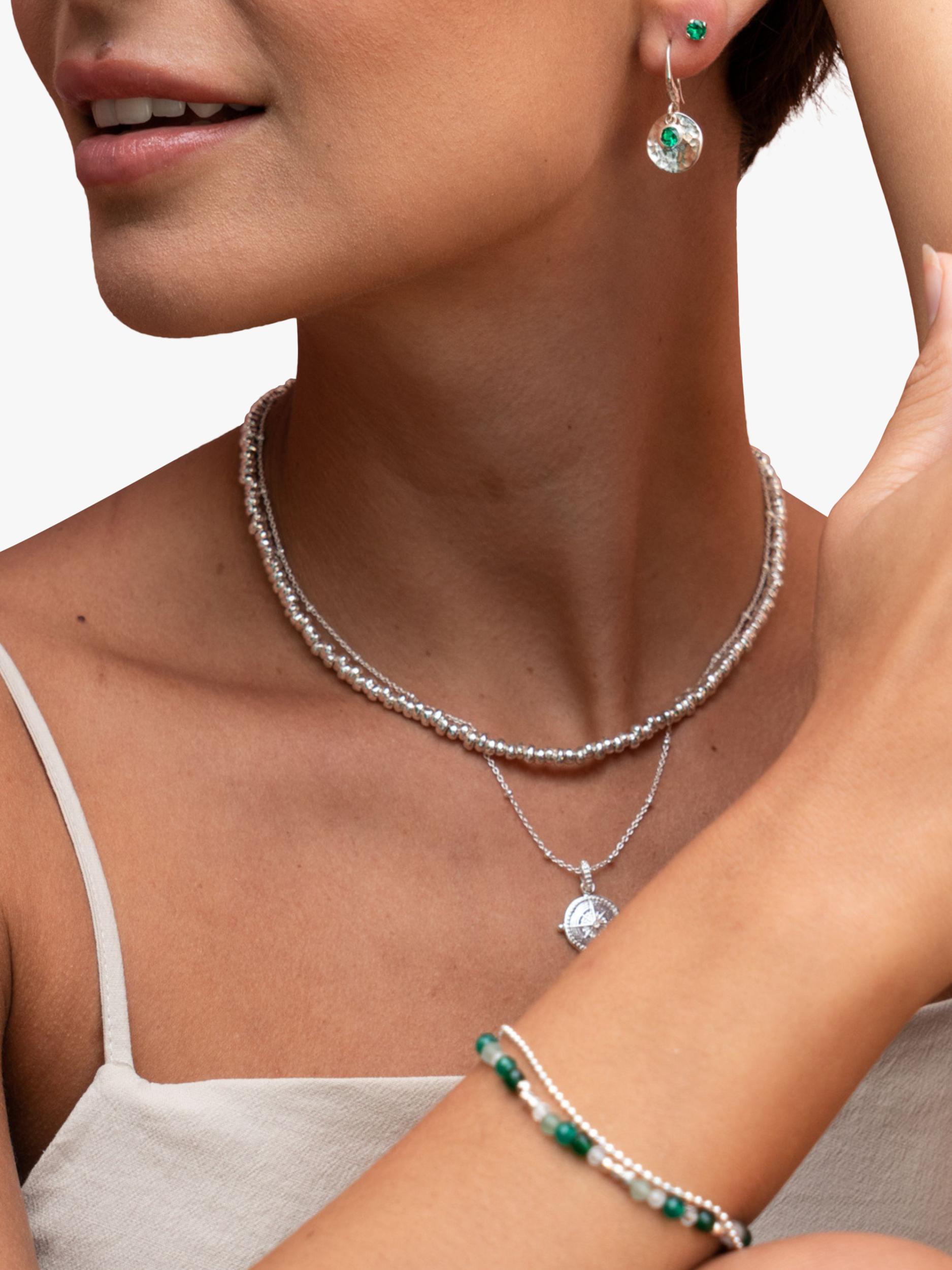 Dower & Hall sterling silver compass charm necklace (British brand)