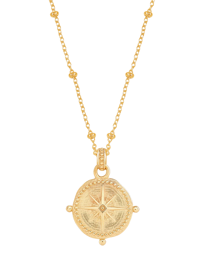 Dower & Hall compass pendant necklace 46cm (British brand)