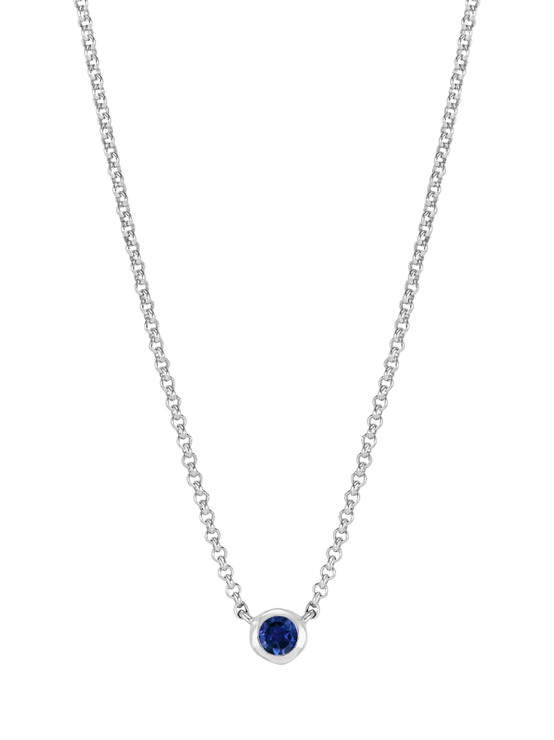 Dower & Hall sapphire dewdrop pendant necklace 46cm (British brand)