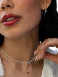 Dower & Hall sapphire dewdrop pendant necklace 46cm (British brand)