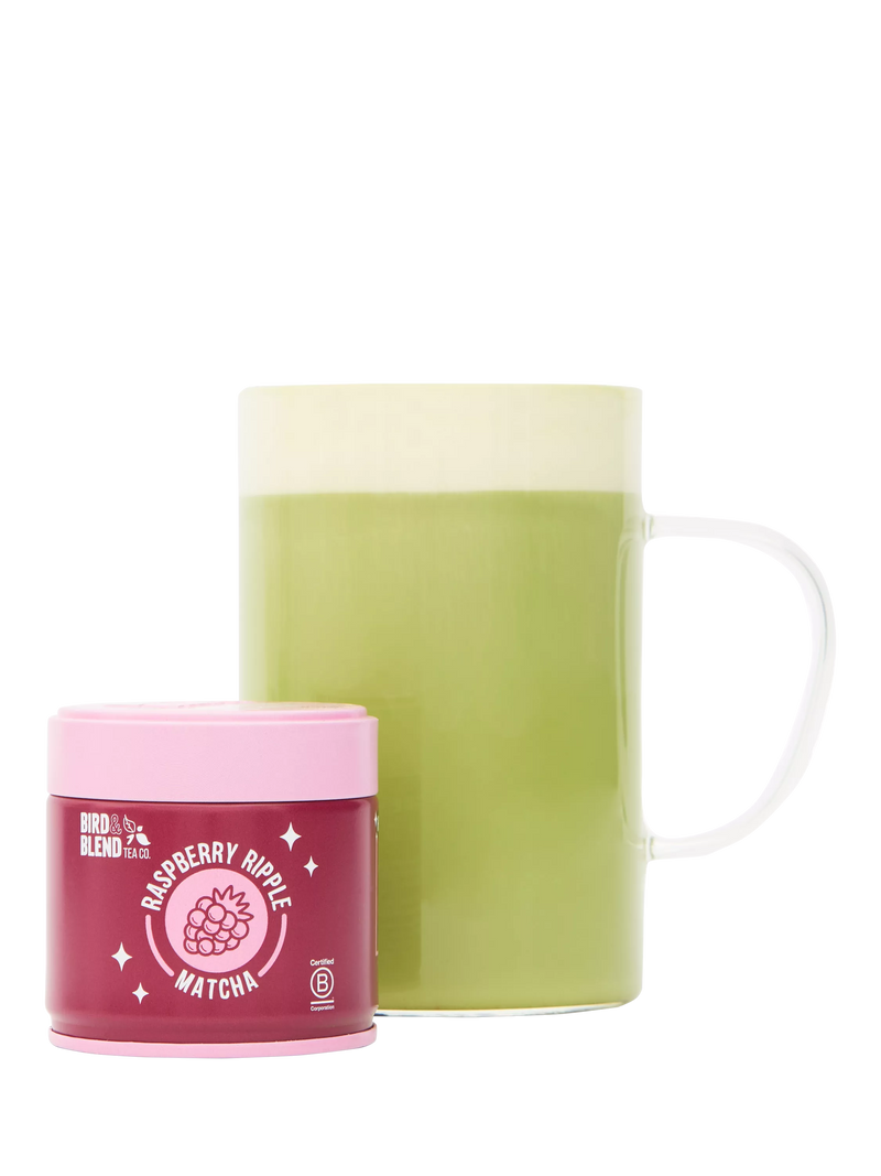 Bird & Blend Raspberry Ripple Matcha 30g, imported from the UK