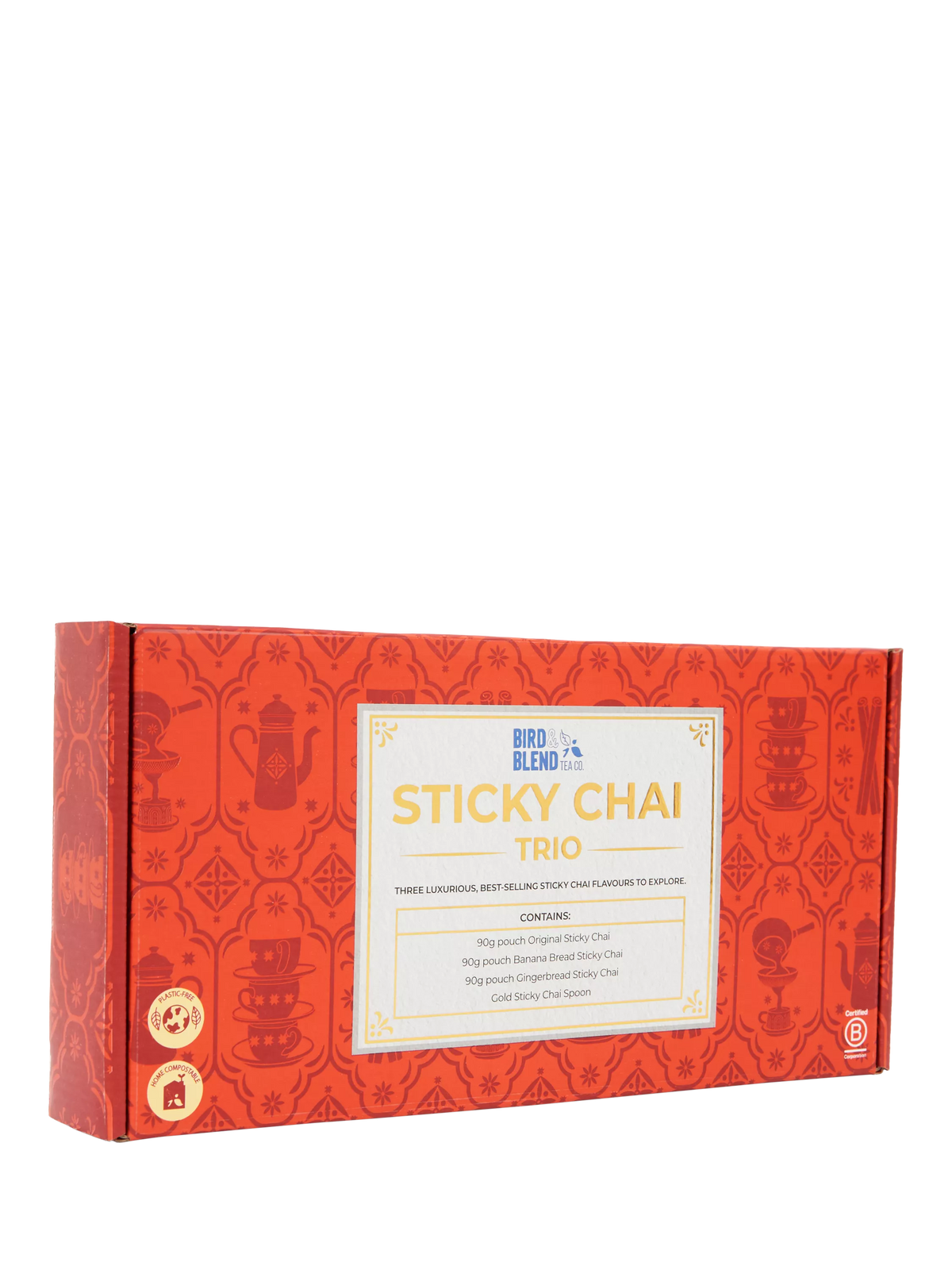 Bird & Blend Sticky Chai Trio 3x90g, imported from the UK