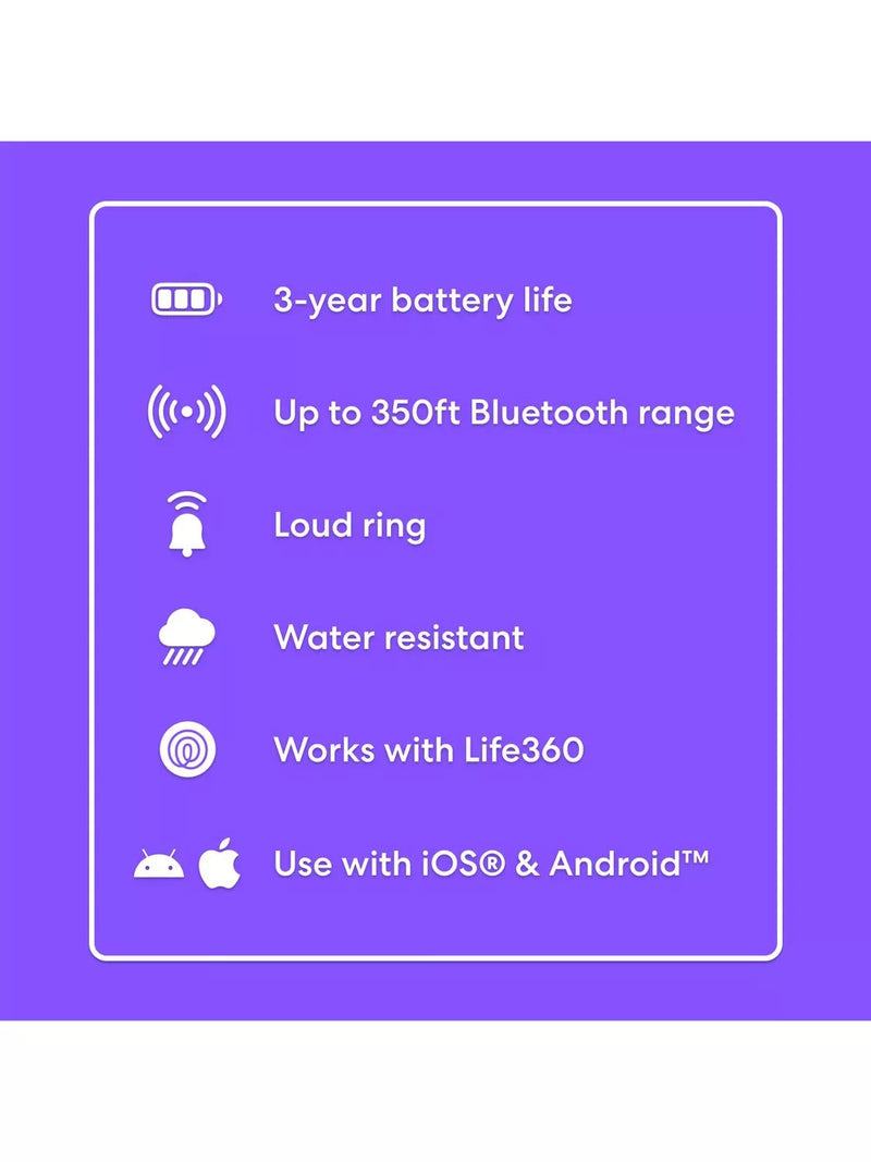 Life360 Bluetooth tracker pack of 4 black, imported from the UK