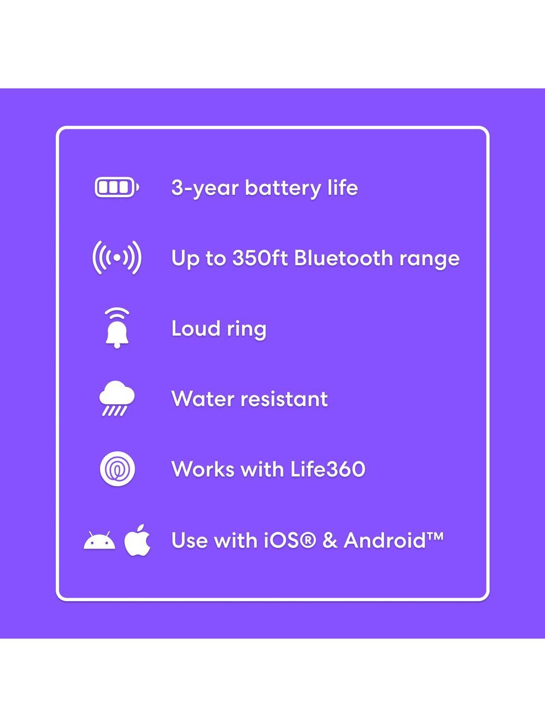 Life360 Bluetooth tracker pack of 4 black, imported from the UK