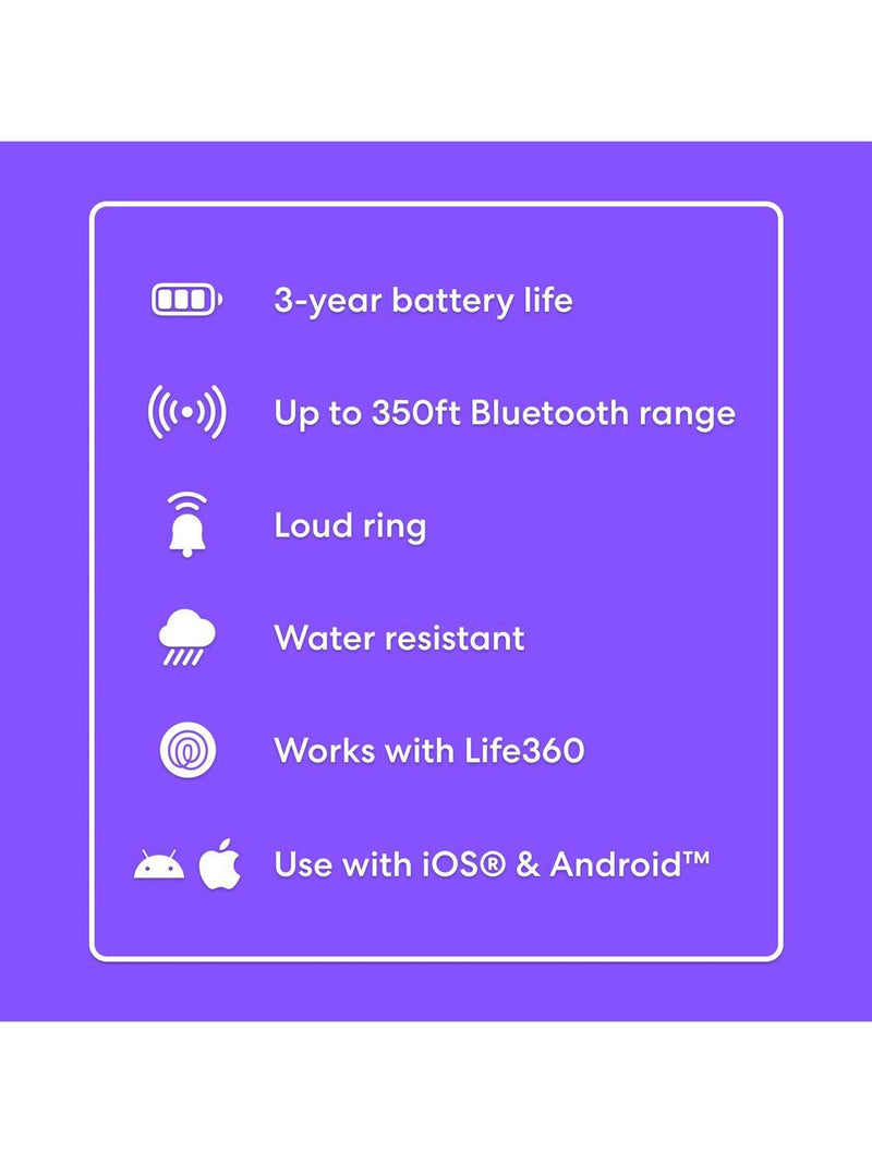 Life360 Bluetooth tracker pack of 4 black, imported from the UK