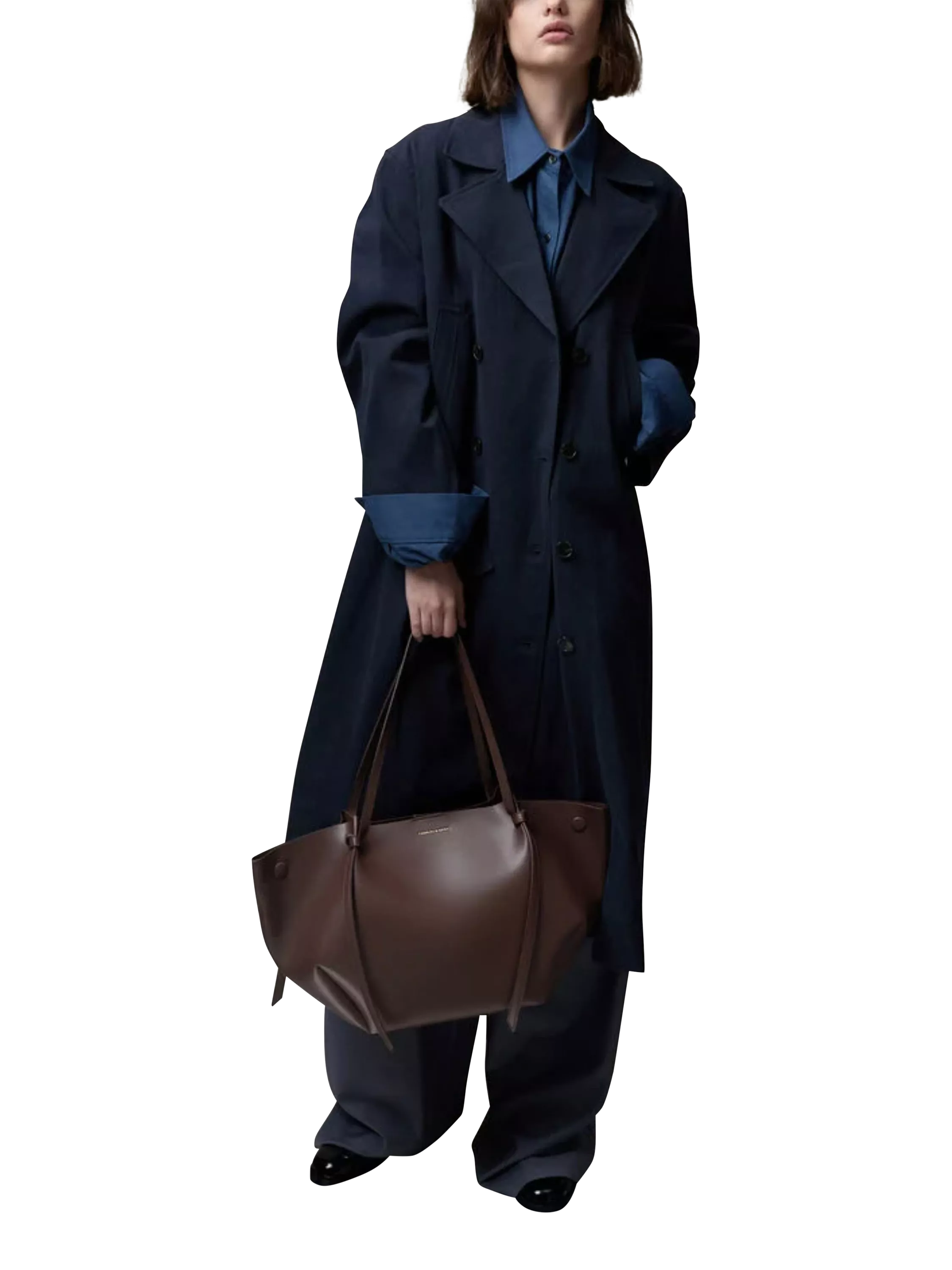 CHARLES & KEITH Calla XL magnetic closure tote bag, UK version