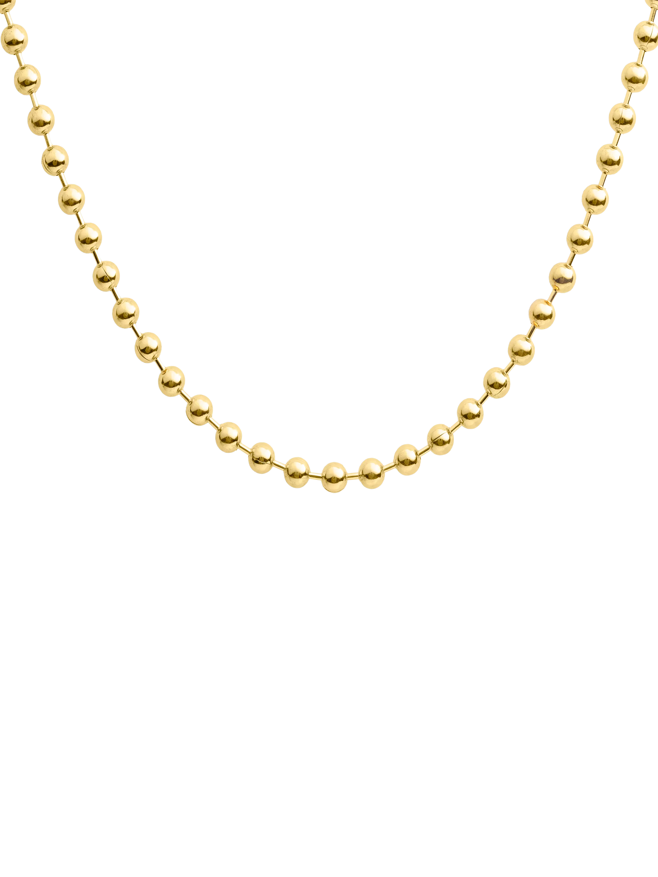 LARNAUTI gold bead necklace yellow gold 18ct plating, imported from the UK