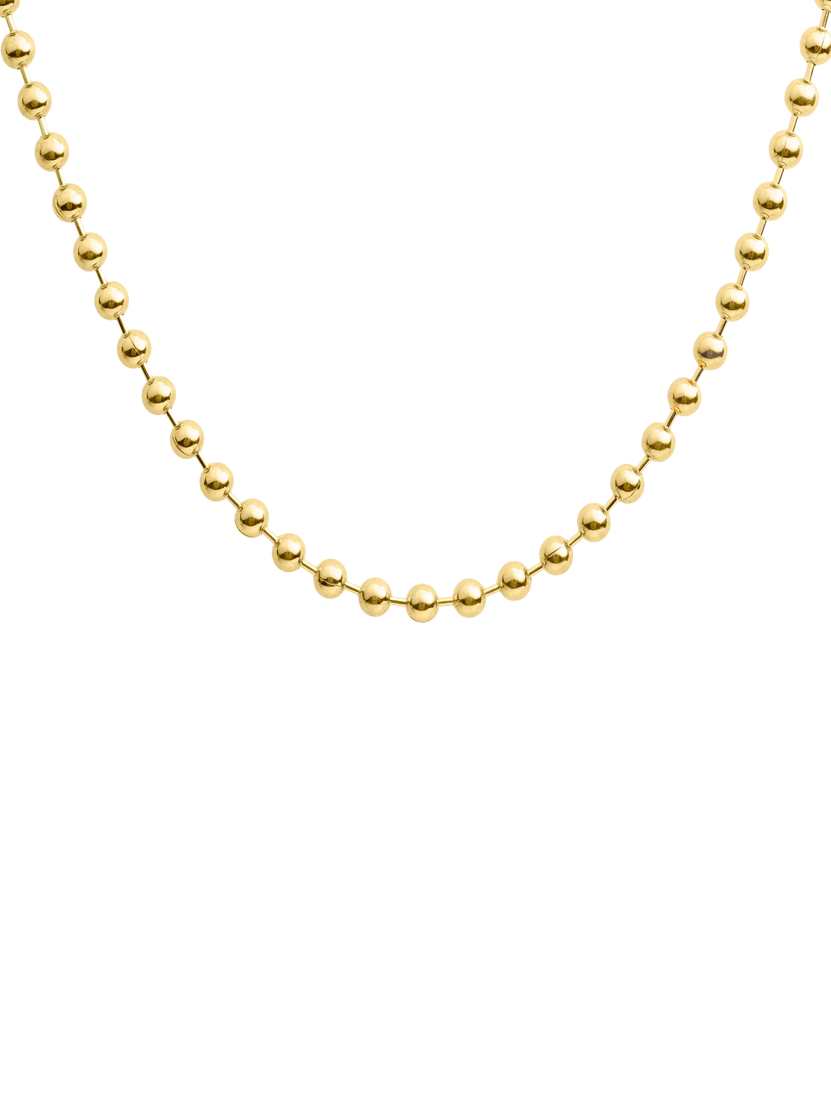 LARNAUTI gold bead necklace yellow gold 18ct plating, imported from the UK