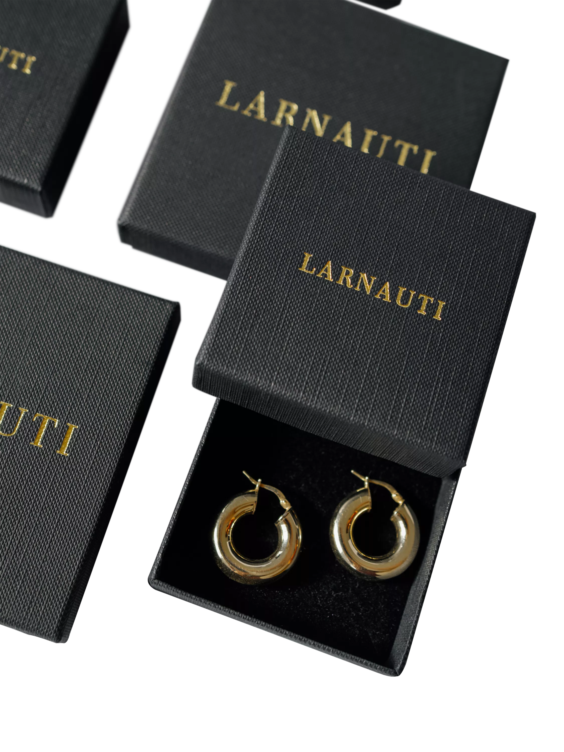 LARNAUTI gold bead necklace yellow gold 18ct plating, imported from the UK
