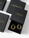 LARNAUTI gold bead necklace yellow gold 18ct plating, imported from the UK