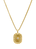 LARNAUTI cubic zirconia lozenge pendant necklace yellow gold, imported from the UK