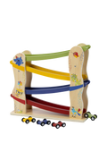 Tiny Love wooden race car ramp with 4 cars (British brand)