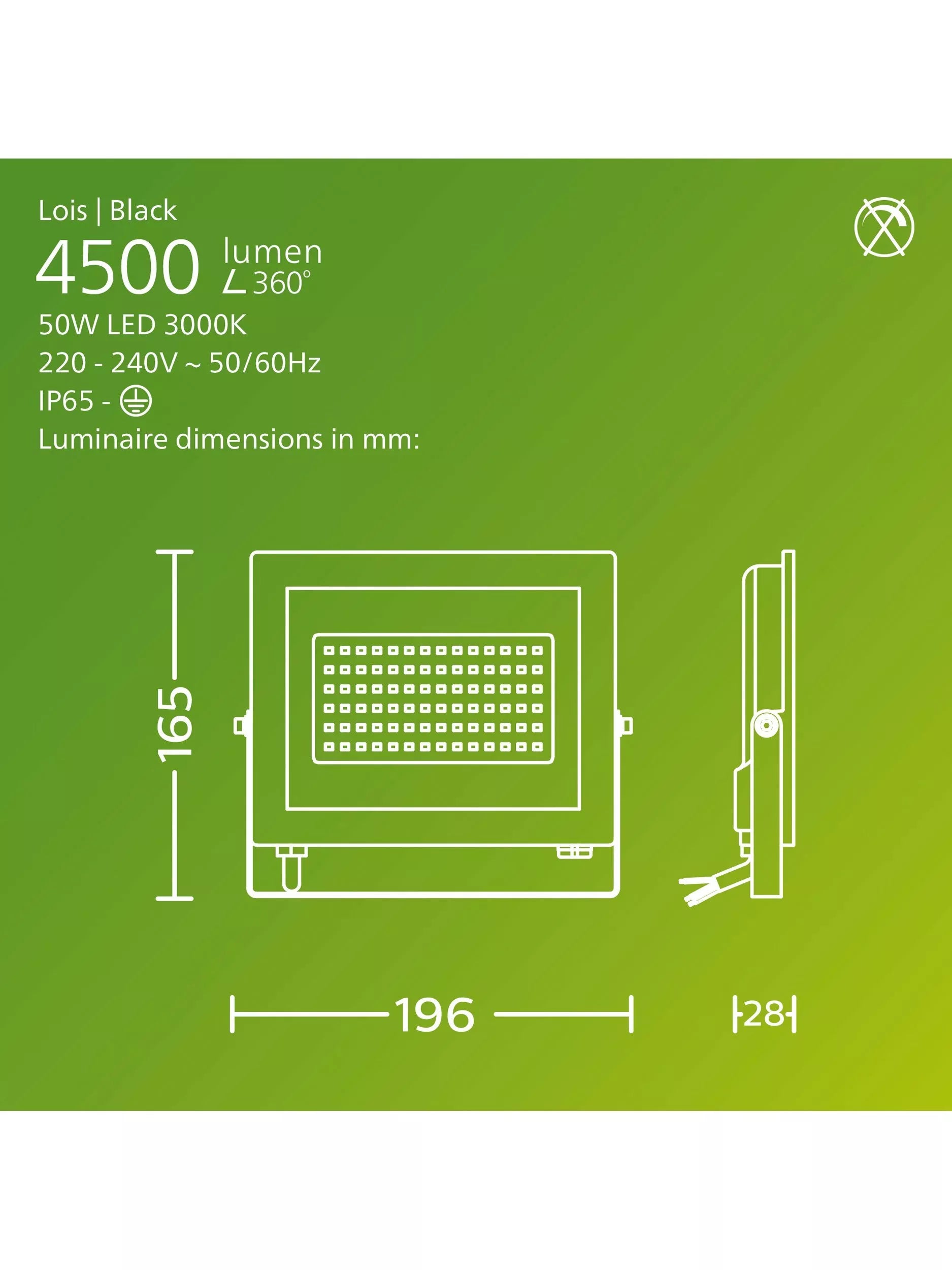 Philips outdoor flood light 50W LED black (British brand)