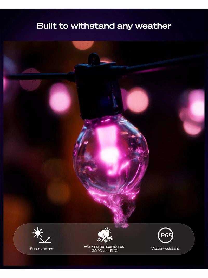Philips Hue Festavia outdoor globe string lights 21m - British product