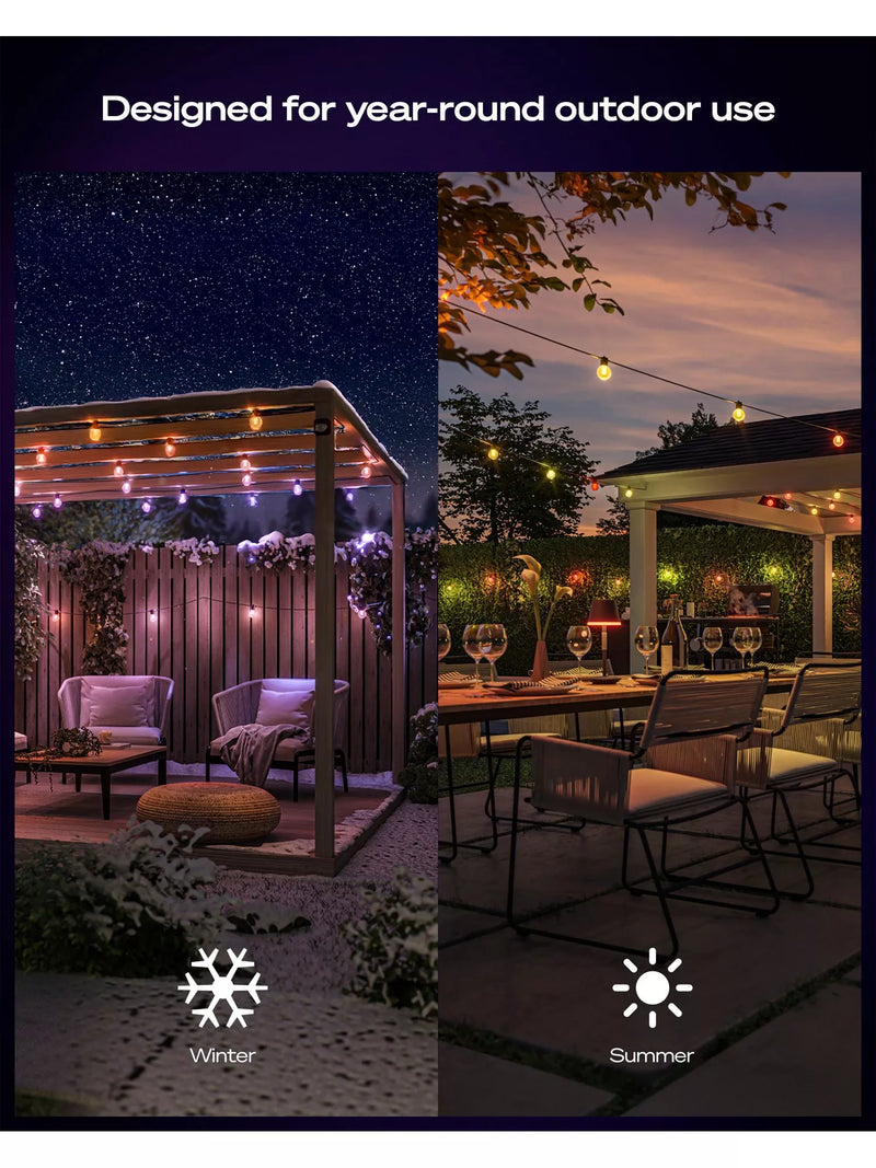Philips Hue Festavia outdoor string lights 14m gradient globe (British brand)