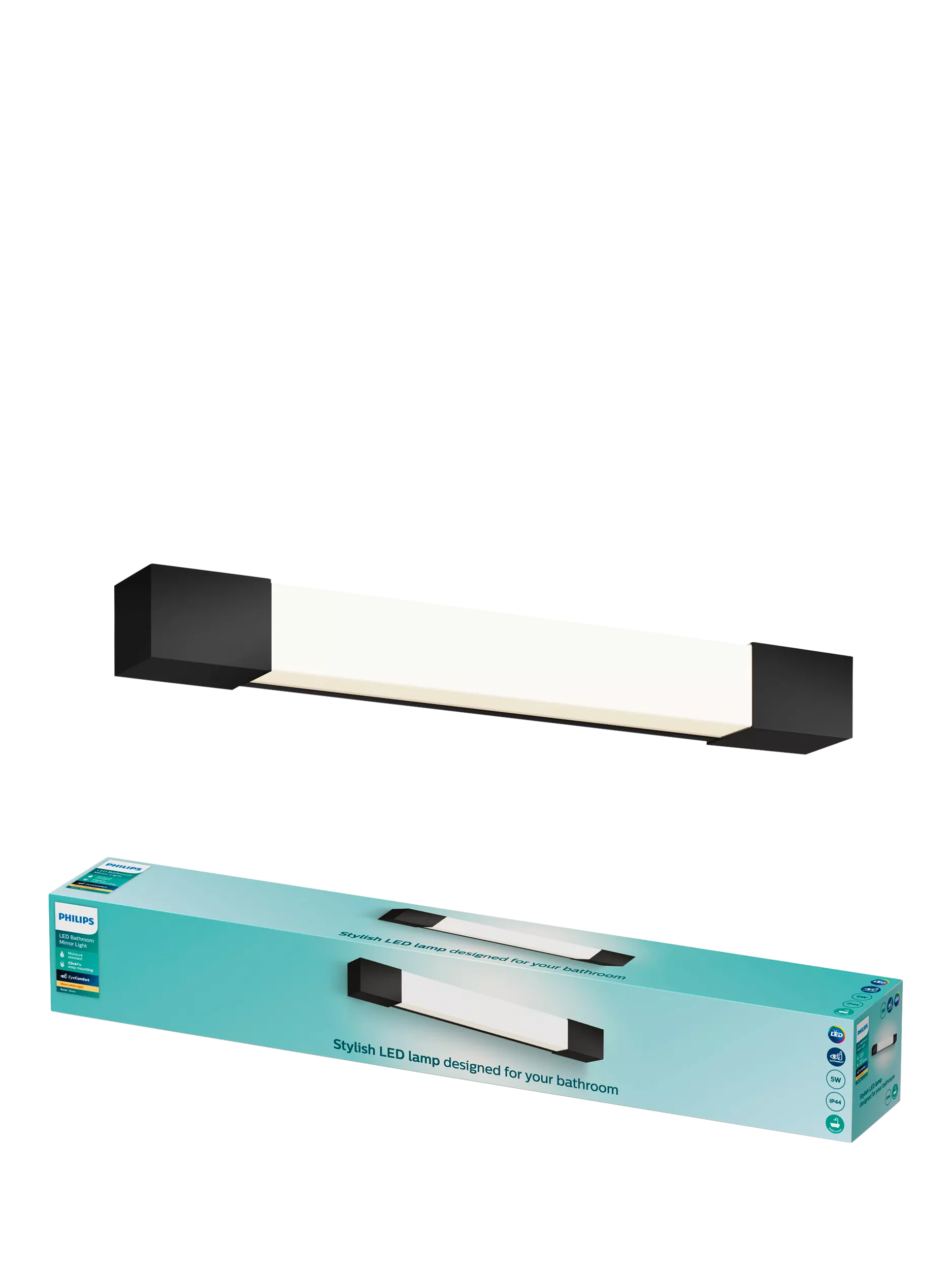 Philips bathroom mirror light black 5W LED - British product