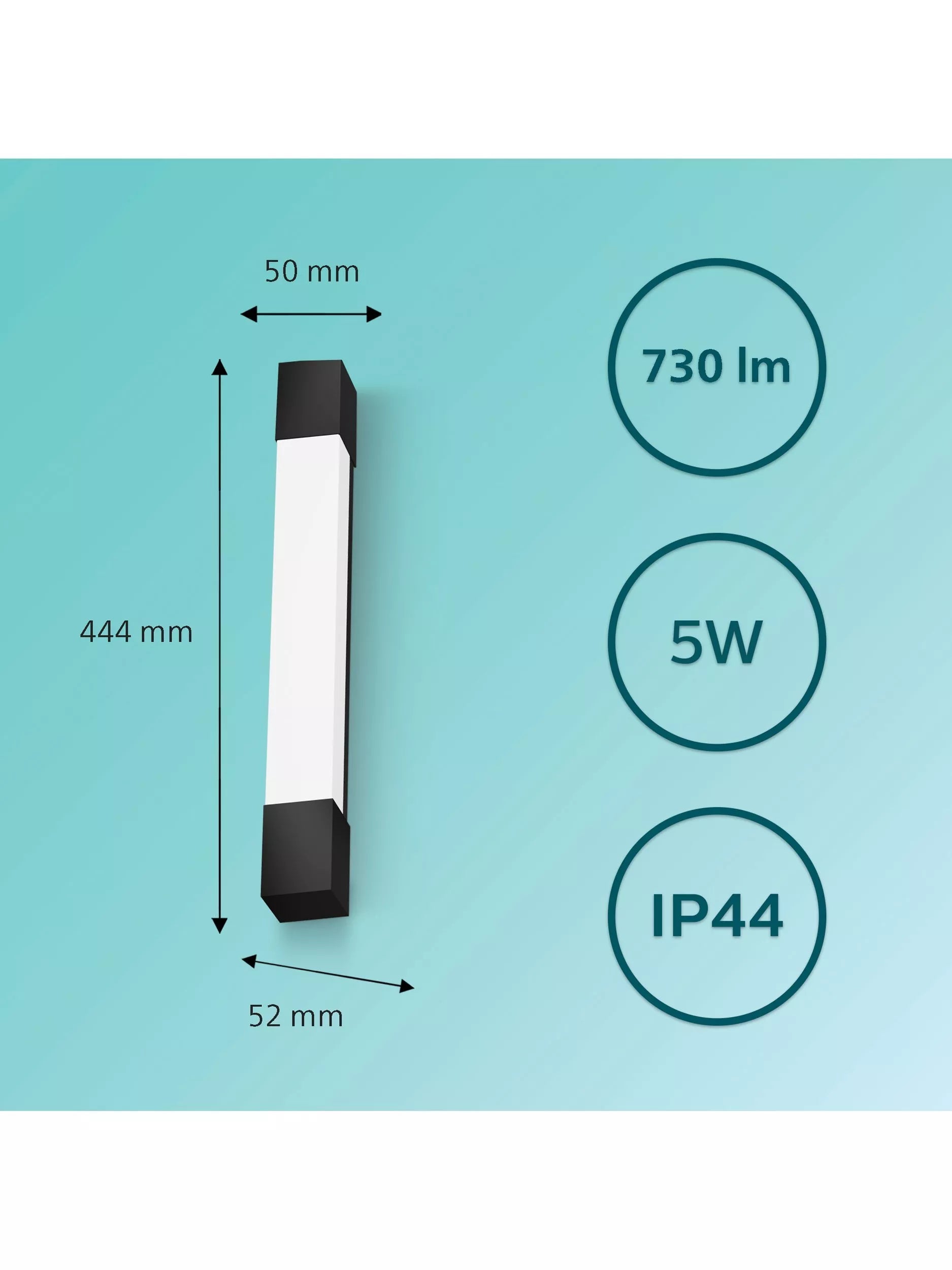 Philips bathroom mirror light black 5W LED - British product