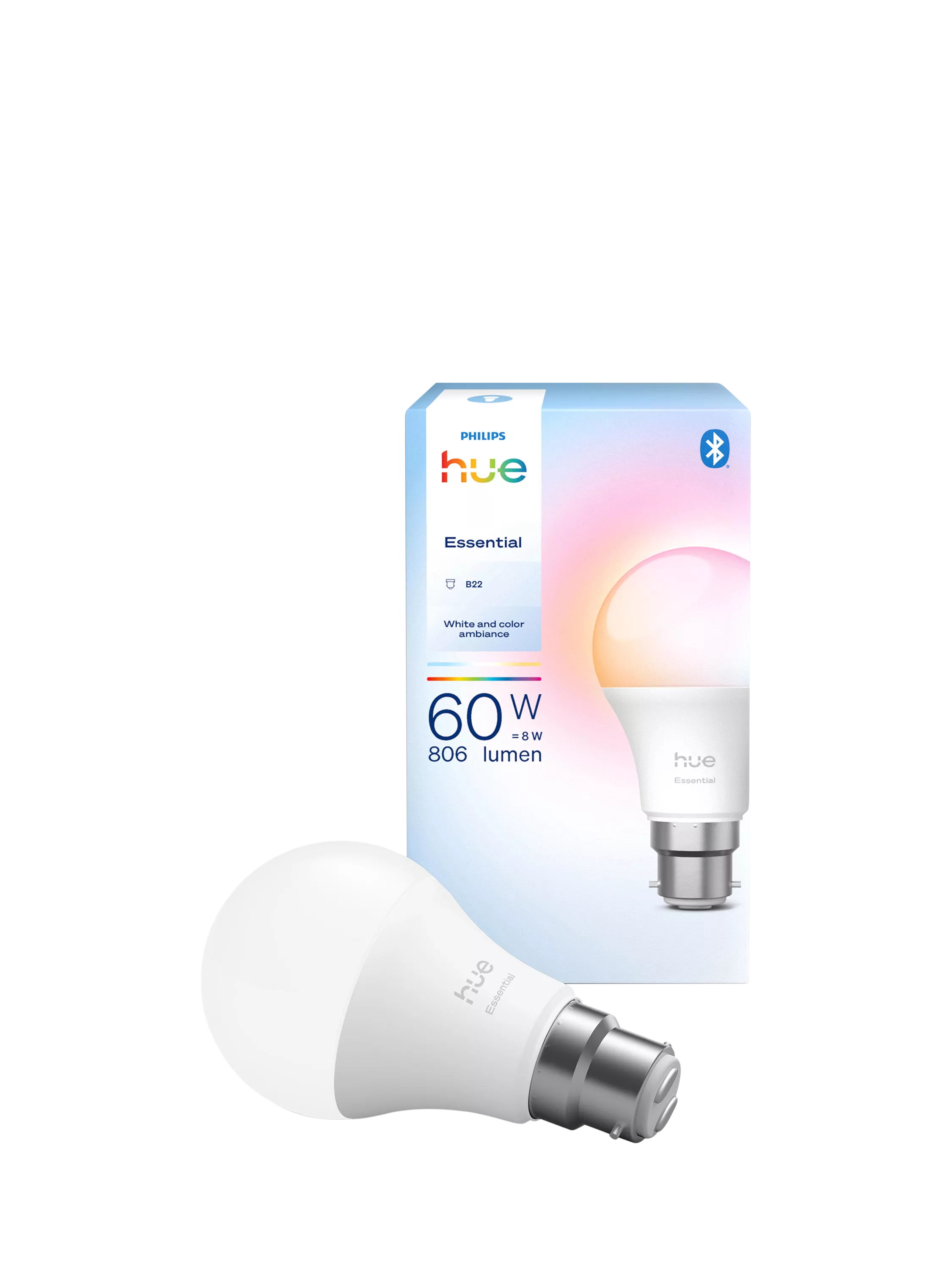 Philips Hue Essential smart LED bulb 8W B22, UK version