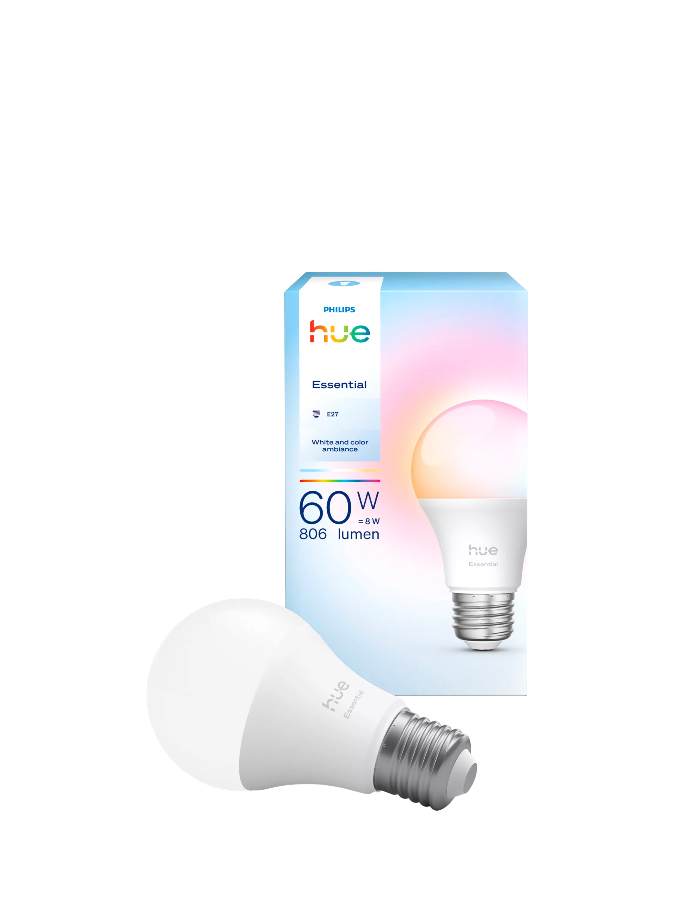 Philips Hue White & Colour Ambiance Essential E27 8W smart bulb, UK version