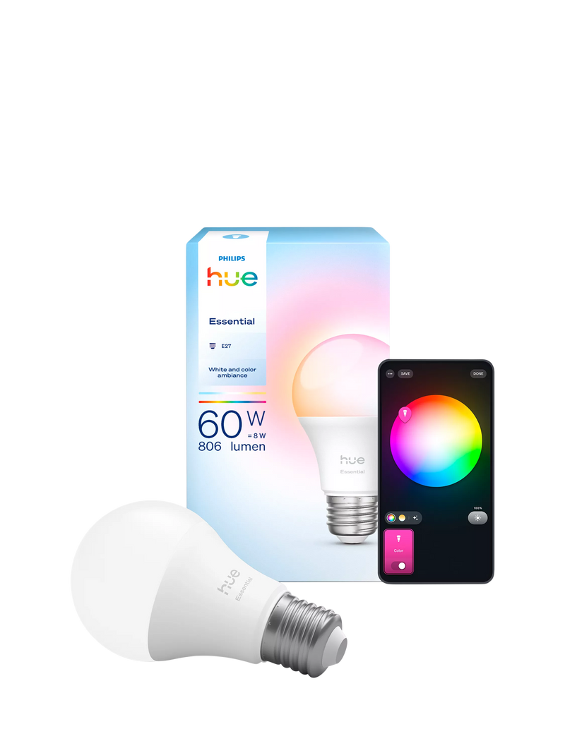 Philips Hue White & Colour Ambiance Essential E27 8W smart bulb, UK version