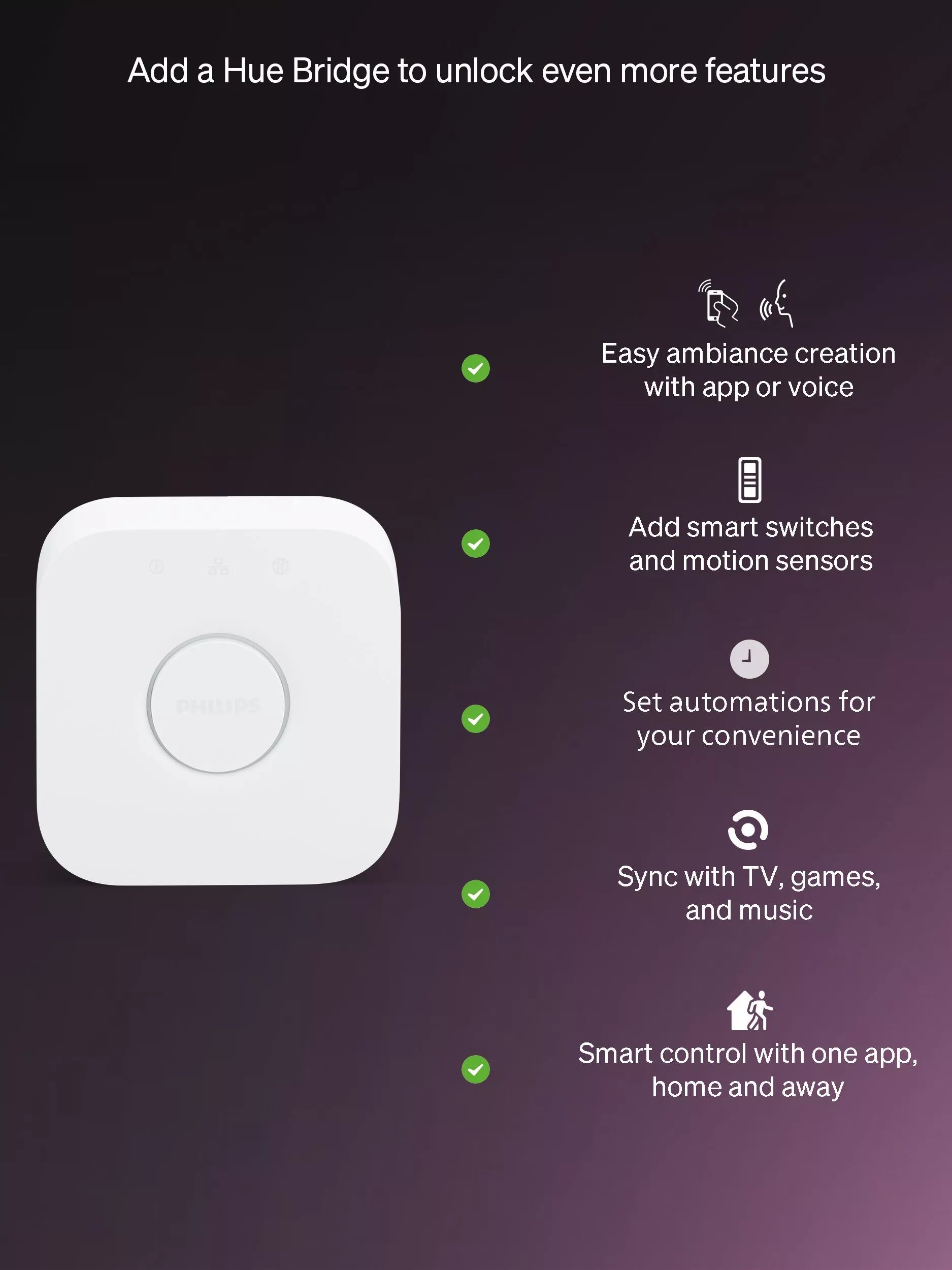 Philips Hue White & Colour Ambiance Essential E27 8W smart bulb, UK version