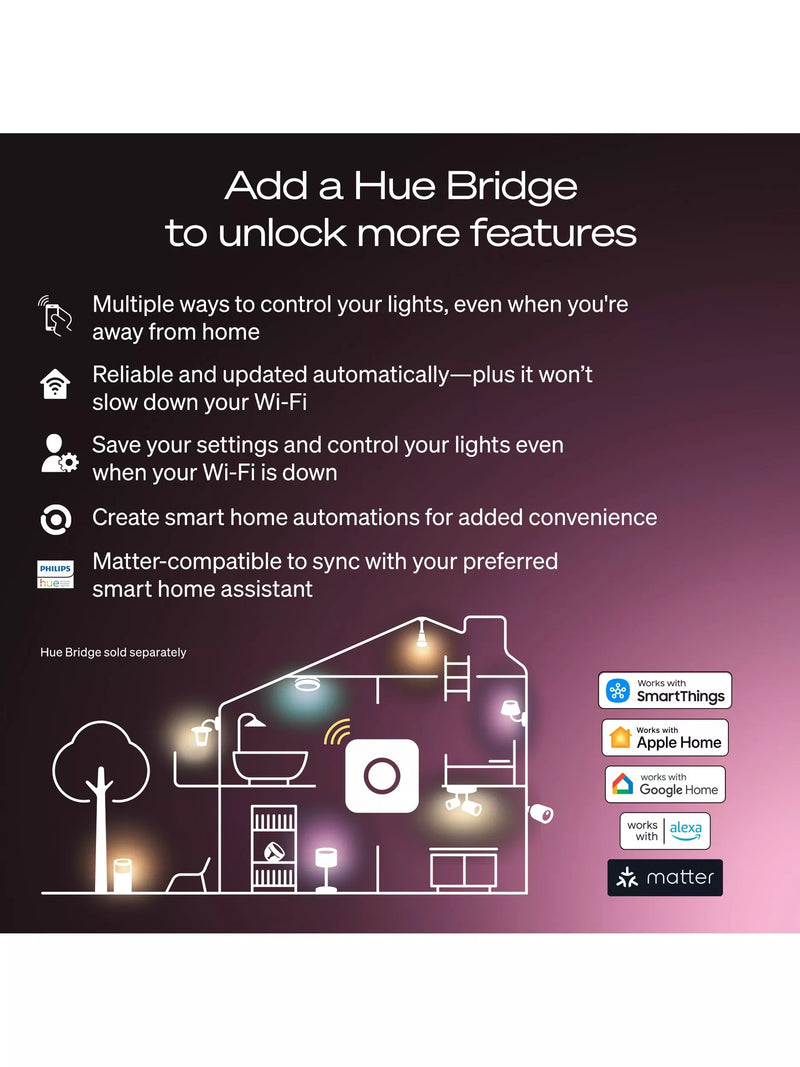 Philips Hue White Ambiance 1100 E27 smart bulb pack (British brand)