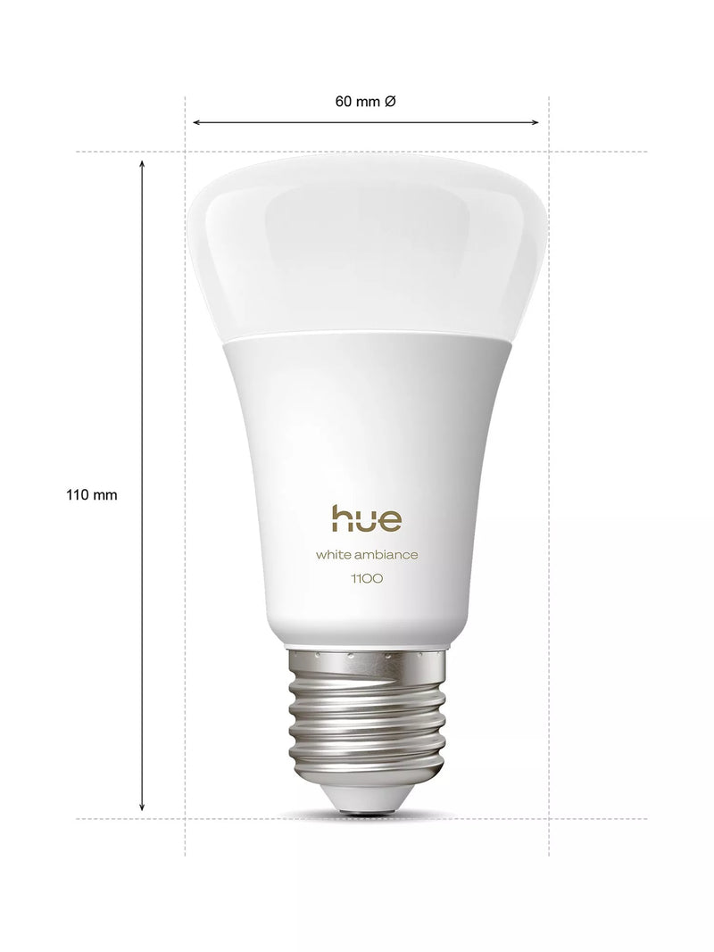 Philips Hue White Ambiance 1100 E27 smart bulb pack (British brand)