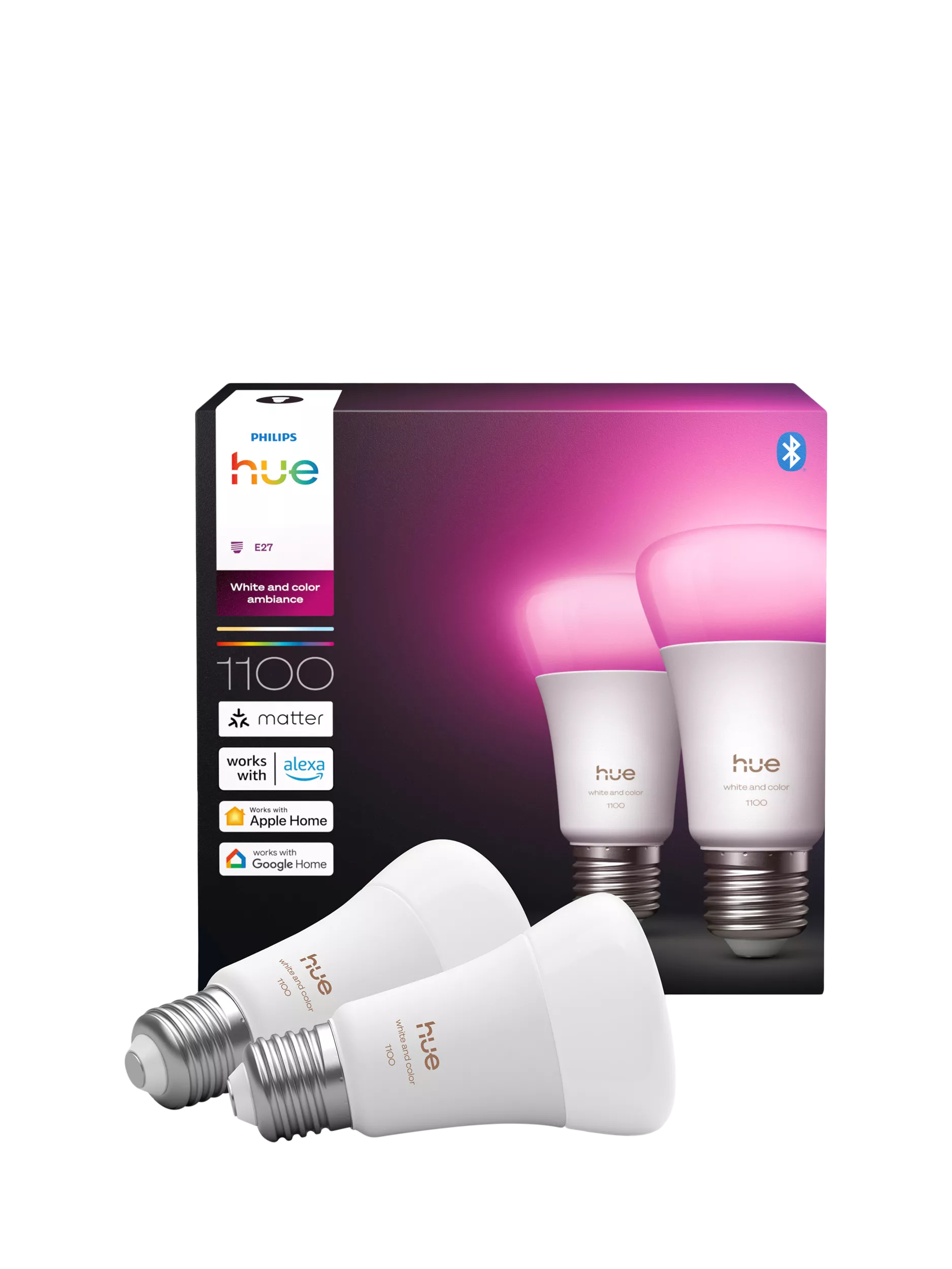 Philips Hue white colour ambiance bulb 2-pack (British brand)