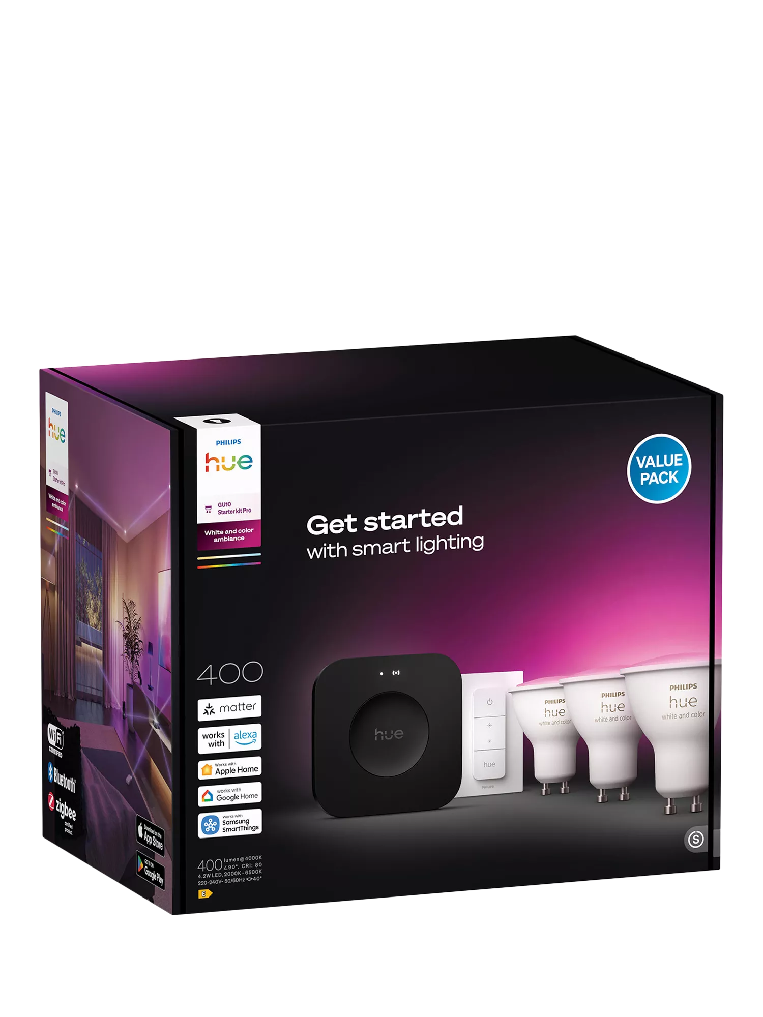 Philips Hue smart GU10 starter kit, imported from the UK