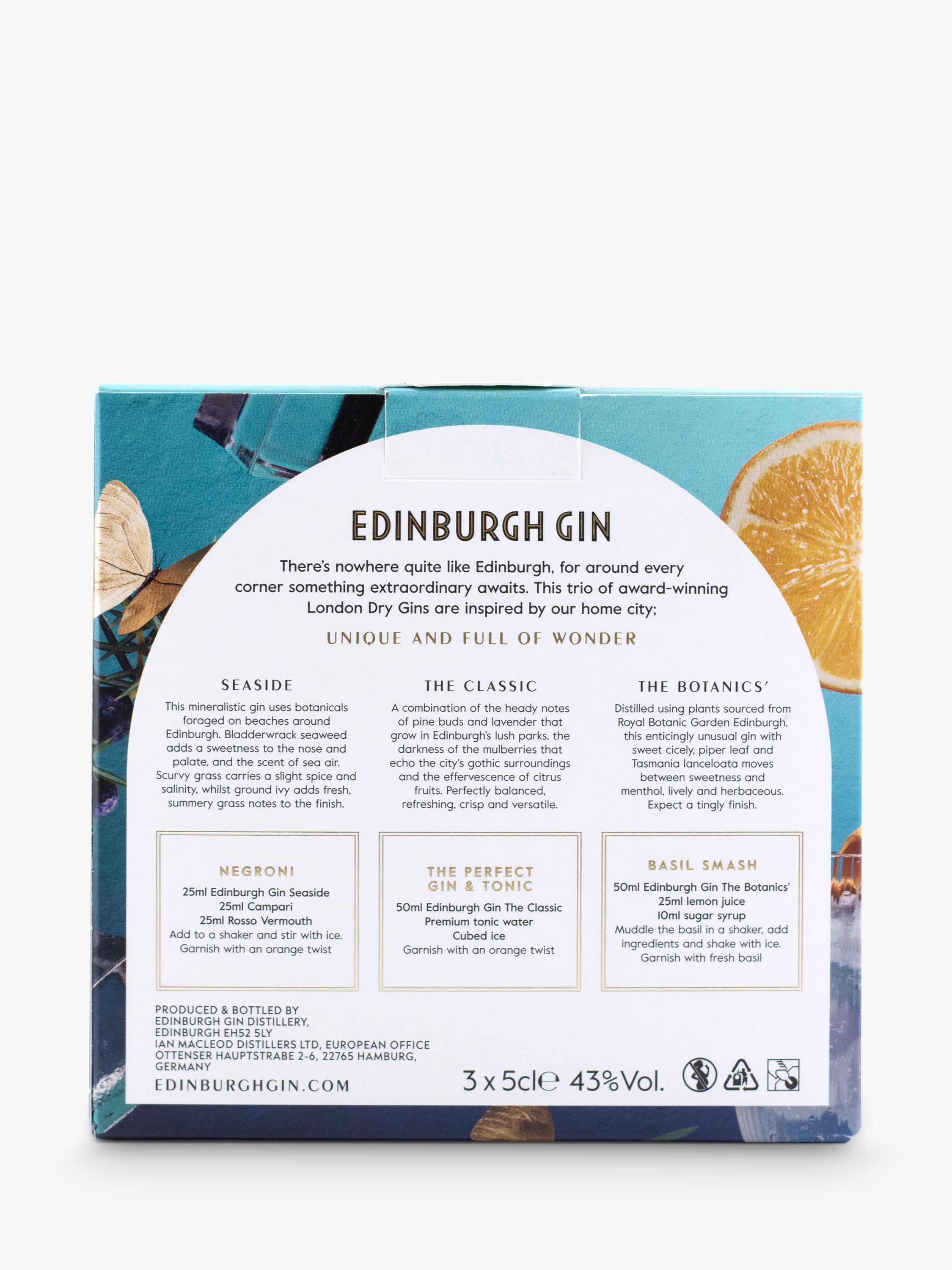 Edinburgh Gin miniature gift set 3x5cl, UK version