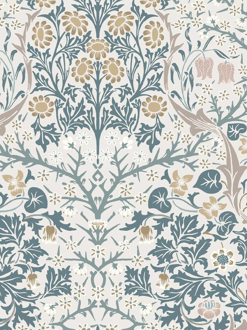 William Morris At Home Blackthorn wallpaper floral pattern, UK version