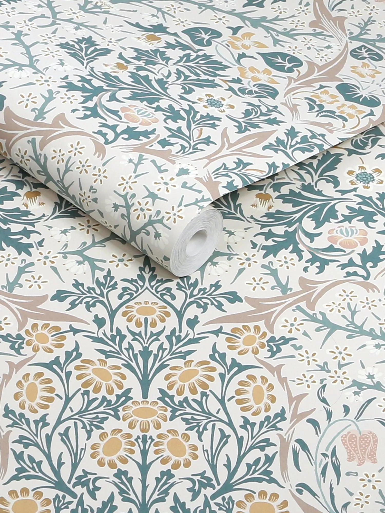 William Morris At Home Blackthorn wallpaper floral pattern, UK version