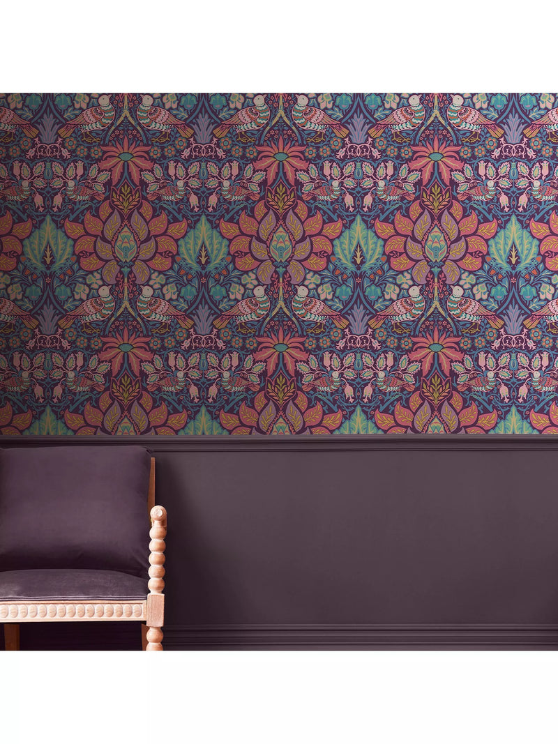 William Morris dove and rose patterned wallpaper (British brand)