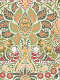 Dove and Rose Patterned Wallpaper with Leaf and Acorn Motifs