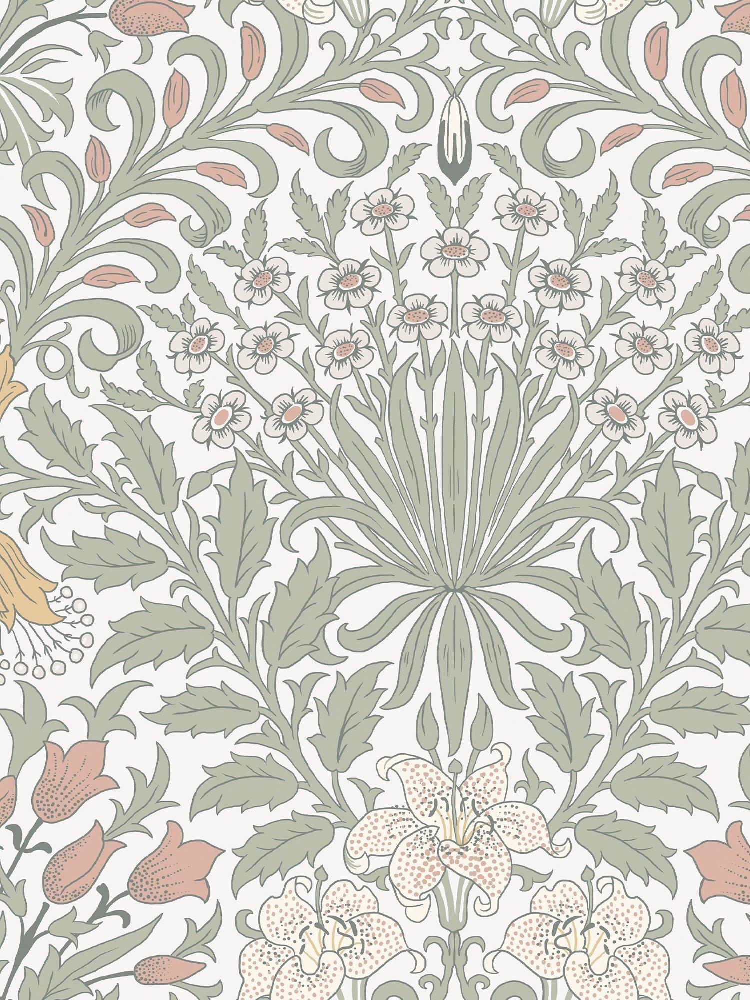 William Morris Garden pattern wallpaper with foliage and flowers (British brand)