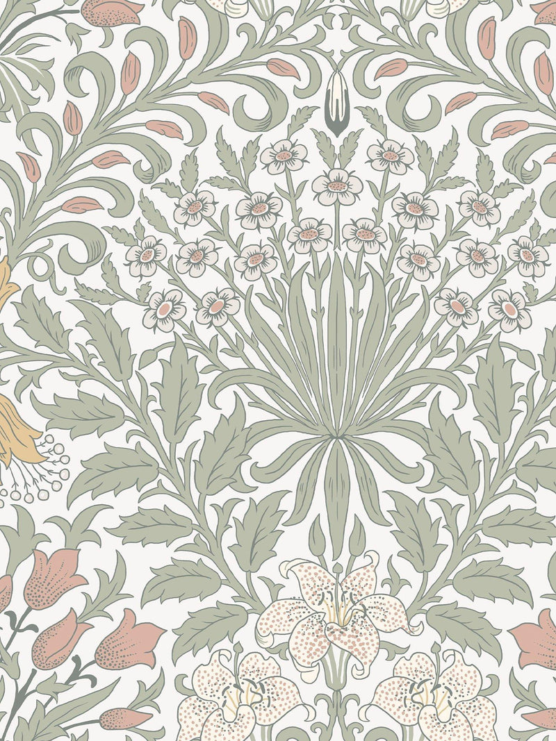 William Morris Garden pattern wallpaper with foliage and flowers (British brand)