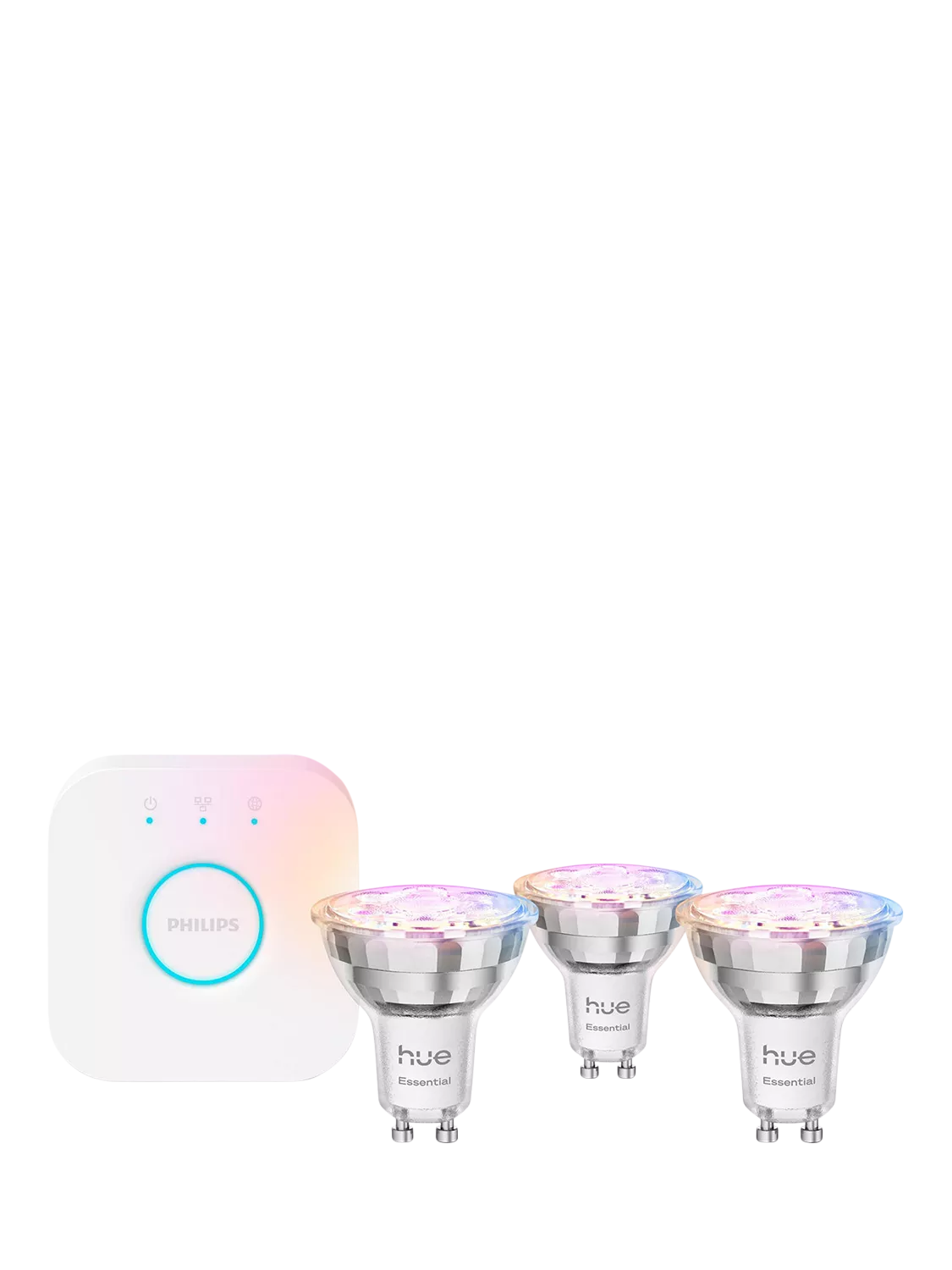 Philips Hue starter kit GU10 bulbs bridge, imported from the UK