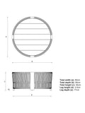 John Lewis Cord round garden coffee table 80cm - British product