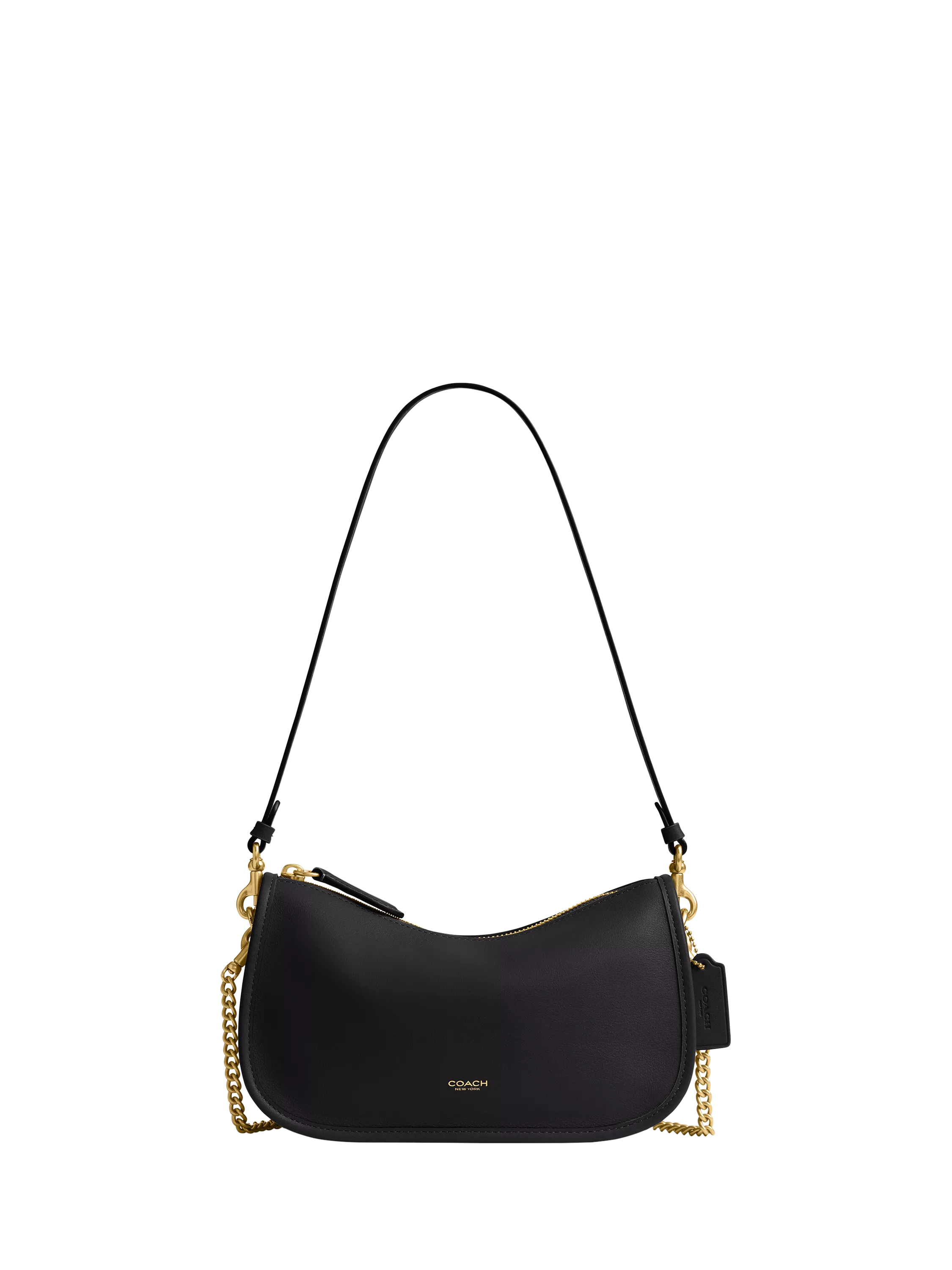 Coach Waverly Leather Shoulder Bag, Black