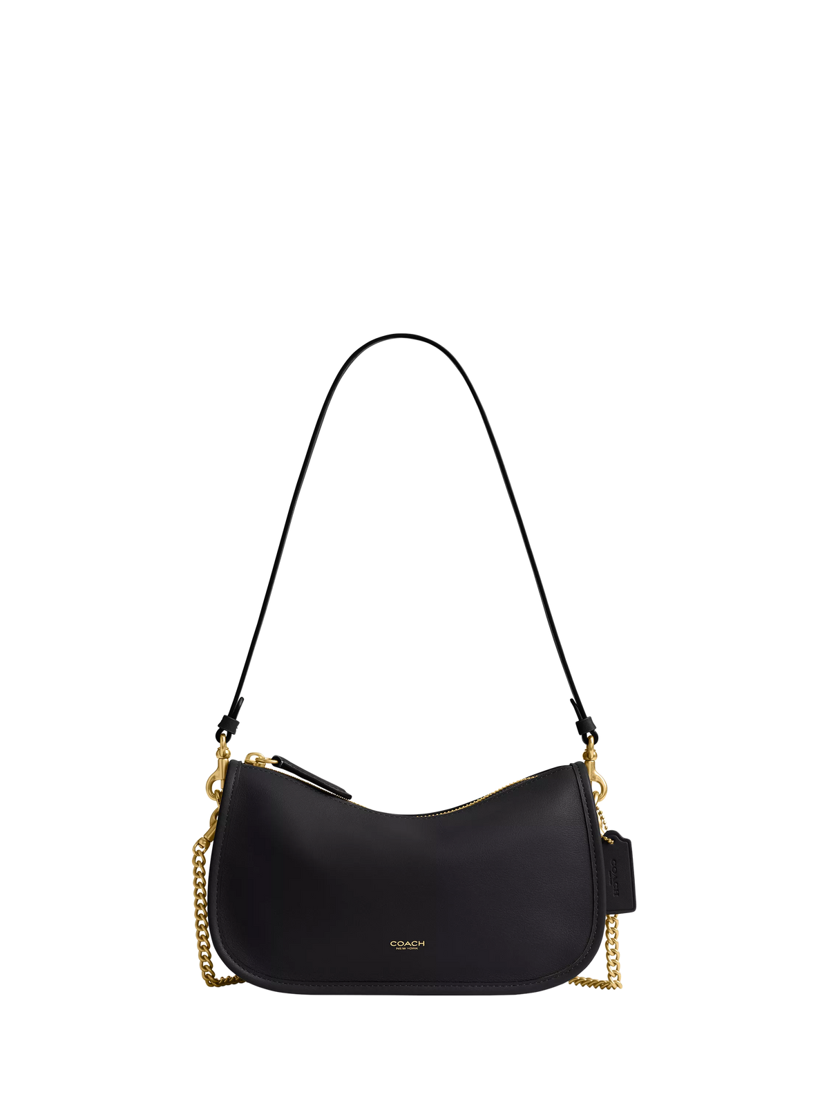 Coach Waverly Leather Shoulder Bag, Black