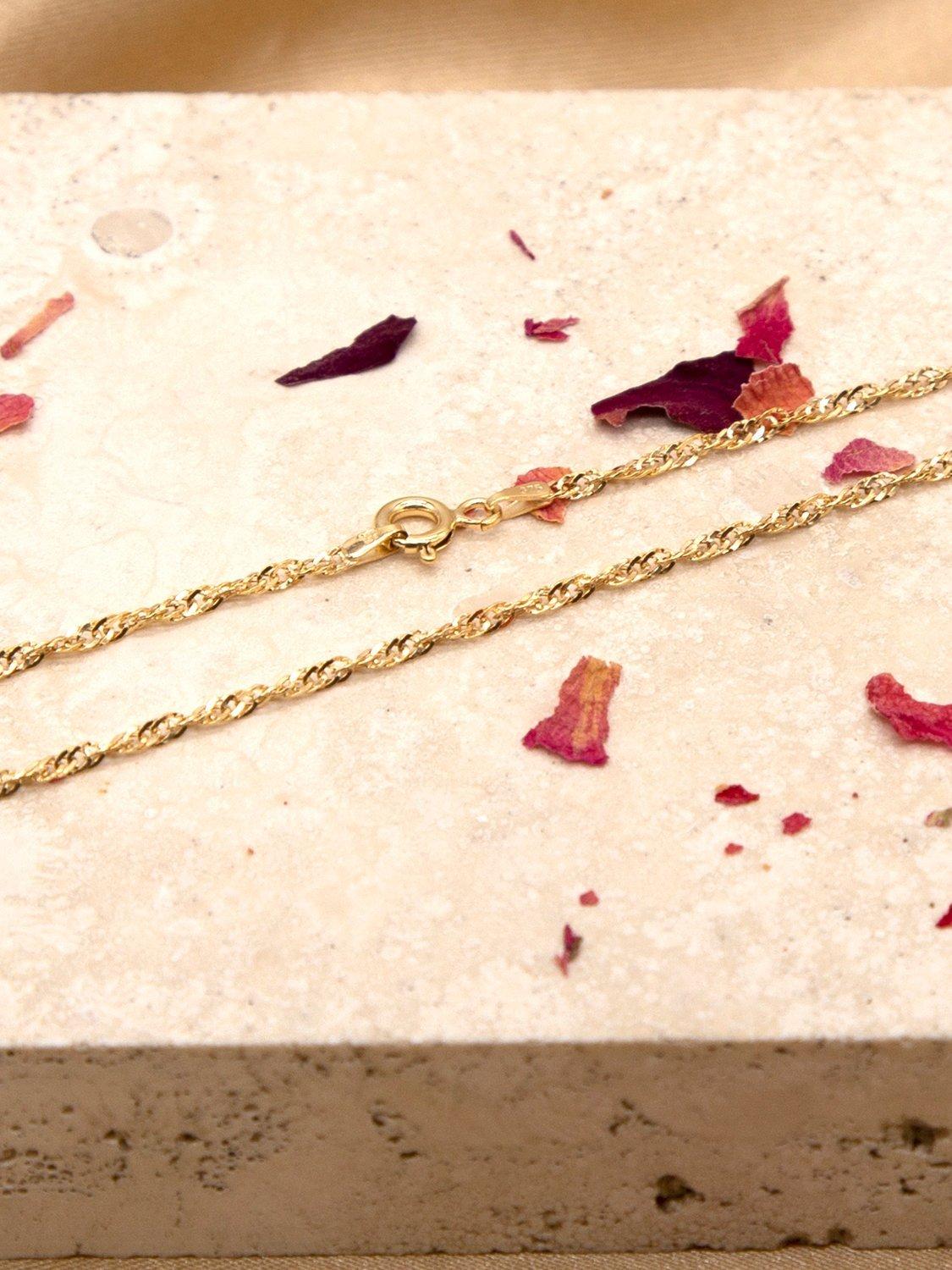 IBB 9ct yellow gold diamond cut twist curb chain 46cm (British brand)