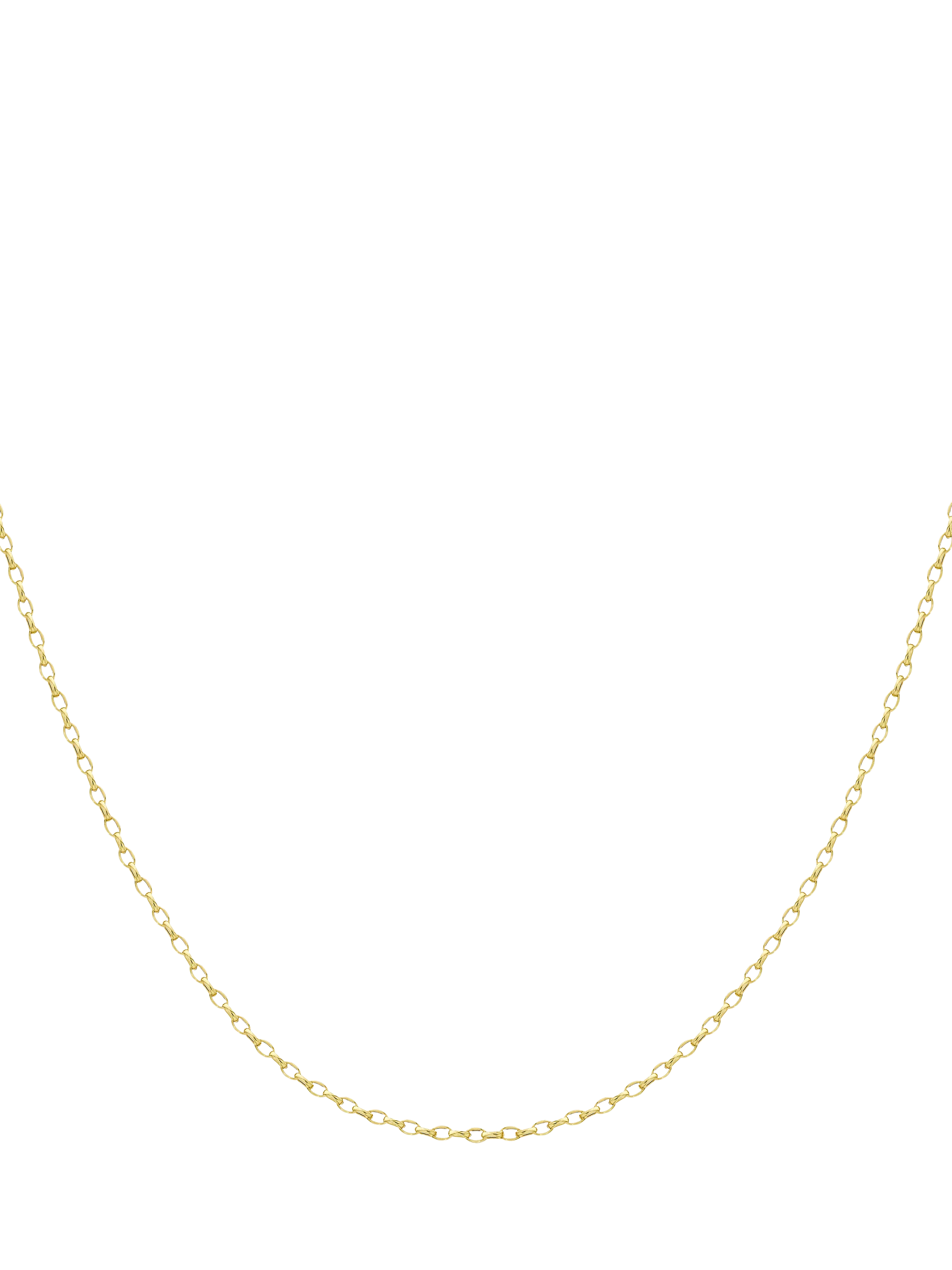 IBB 9ct yellow gold diamond cut oval belcher chain 41cm, imported from the UK