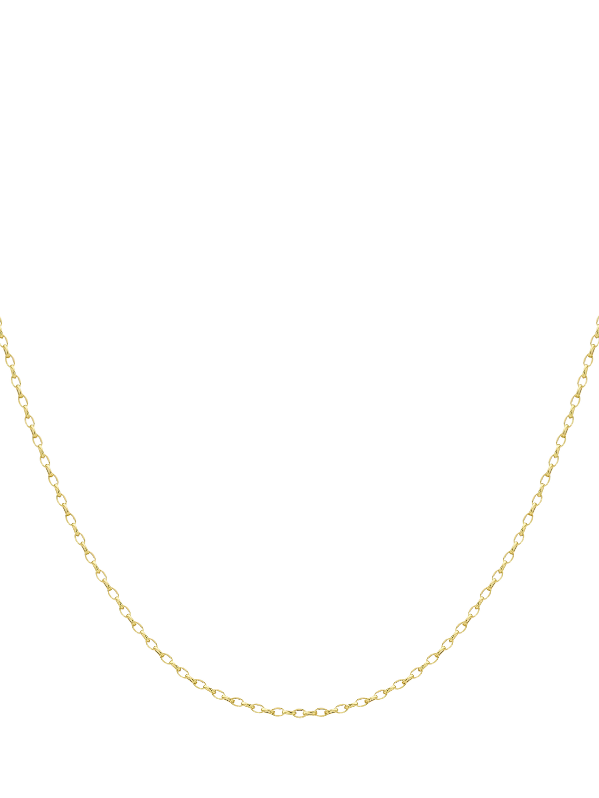 IBB 9ct yellow gold diamond cut oval belcher chain 41cm, imported from the UK