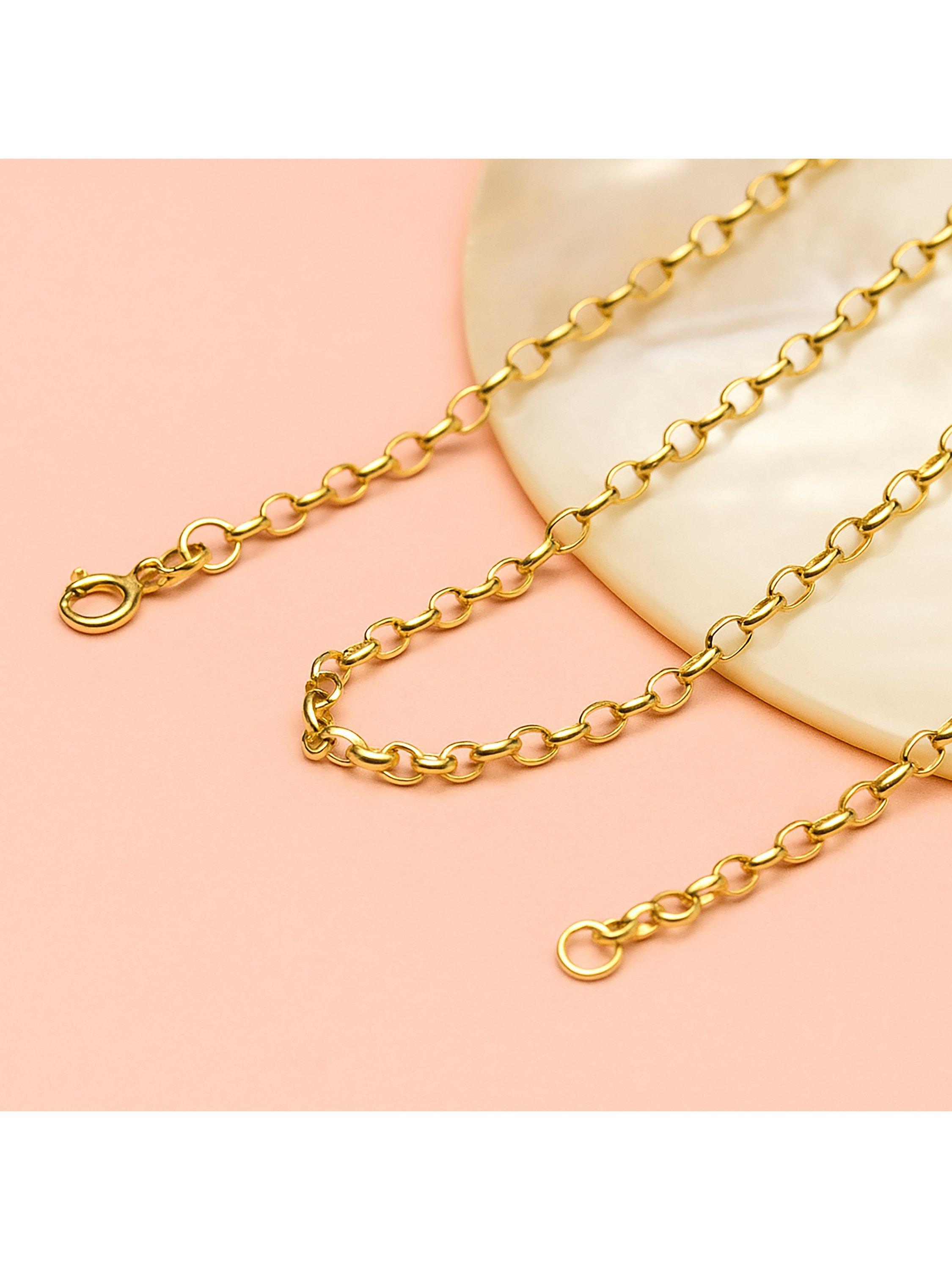 IBB 9ct yellow gold diamond cut oval belcher chain 41cm, imported from the UK
