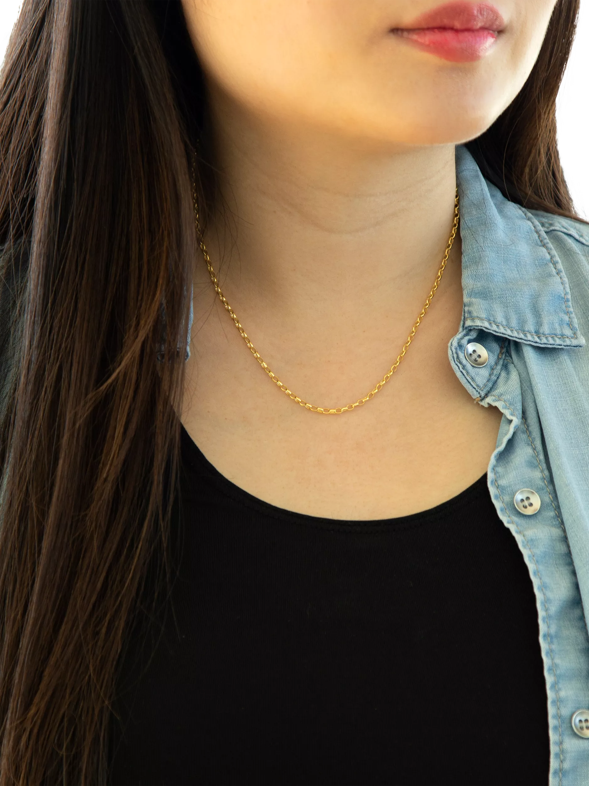 IBB 9ct yellow gold diamond cut oval belcher chain 41cm, imported from the UK