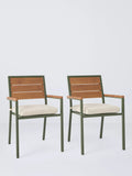 John Lewis Platform Garden Dining Armchair, Set of 2