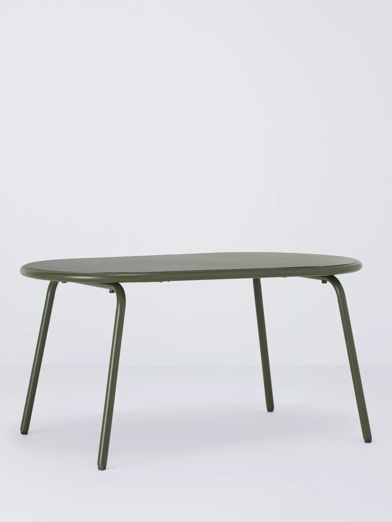 John Lewis Oval Metal Garden Coffee Table, 90cm, Avocado